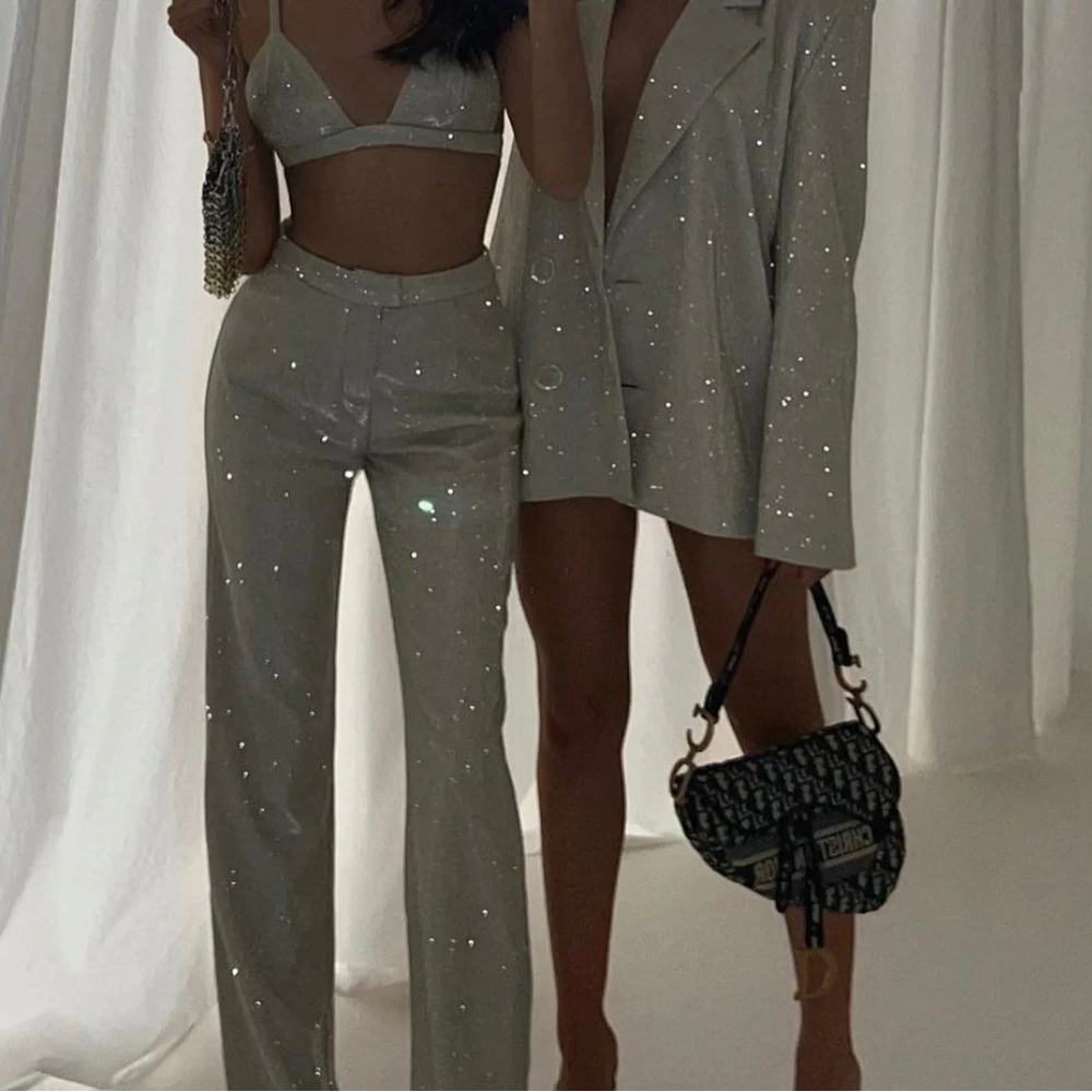 SLA The Label Gold Santorini Trousers